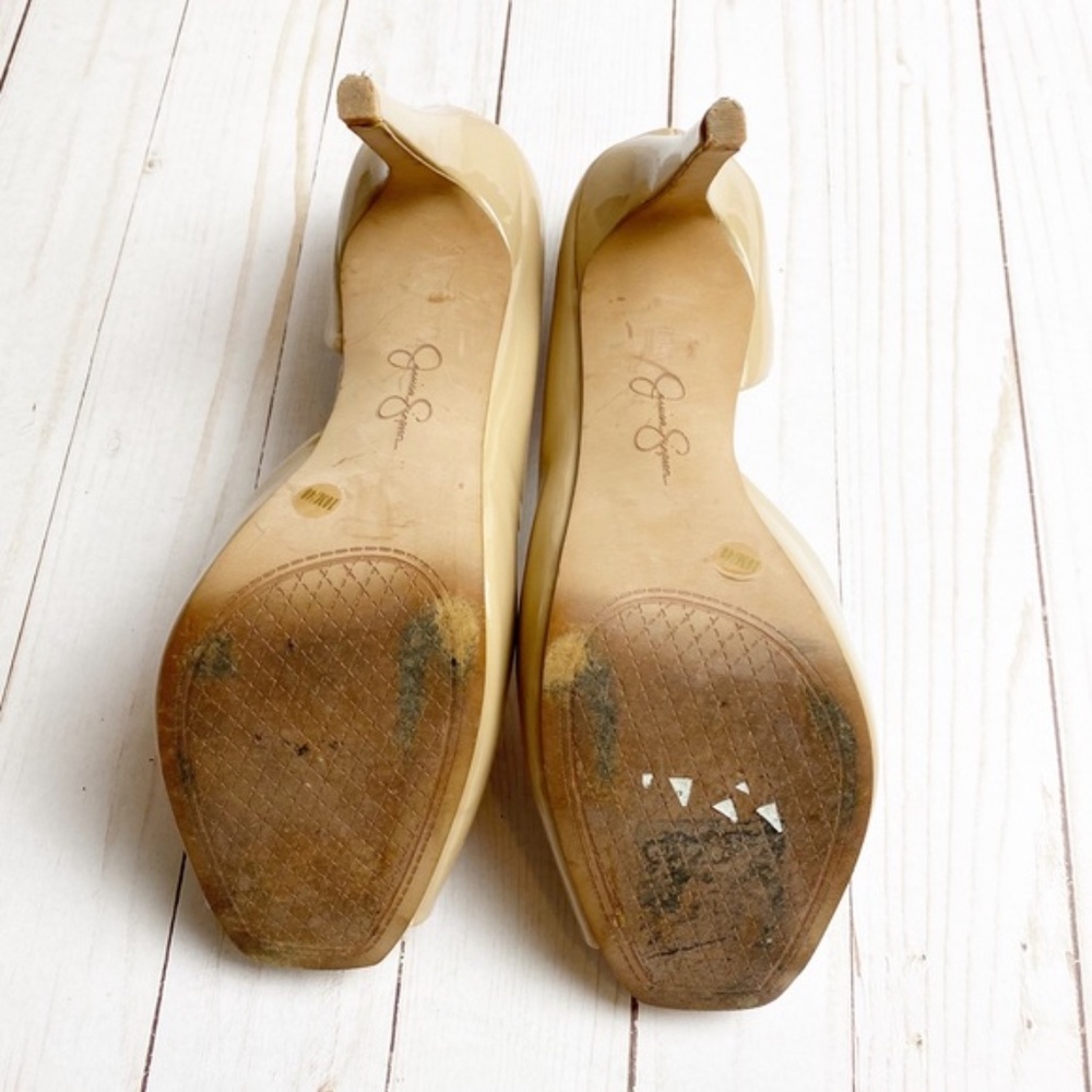 Jessica Simpson Nude Peep Toe Heel Pumps Size 10 - Picture 7 of 8